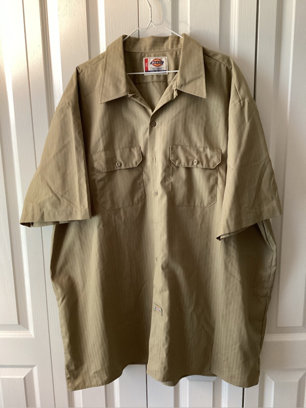 NWOT Dickies Mens Short Sleeve Khaki Work Shirt Sz 3XL